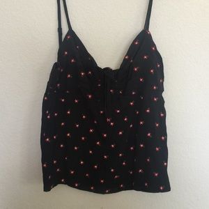 Rare Brandy Melville flower blue crop top